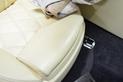 Multiple professional color-matching paint applications to the leather surface