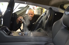 Interior steam cleaning using chemical-free vapor to clean every surface inside your vehicle